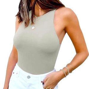 NWT‎ REORIA Gray Double Layered Bodysuit XS